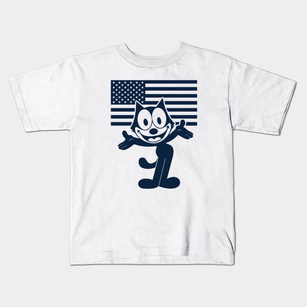 FELIX THE CAT - 4th of July Kids T-Shirt by ROBZILLA